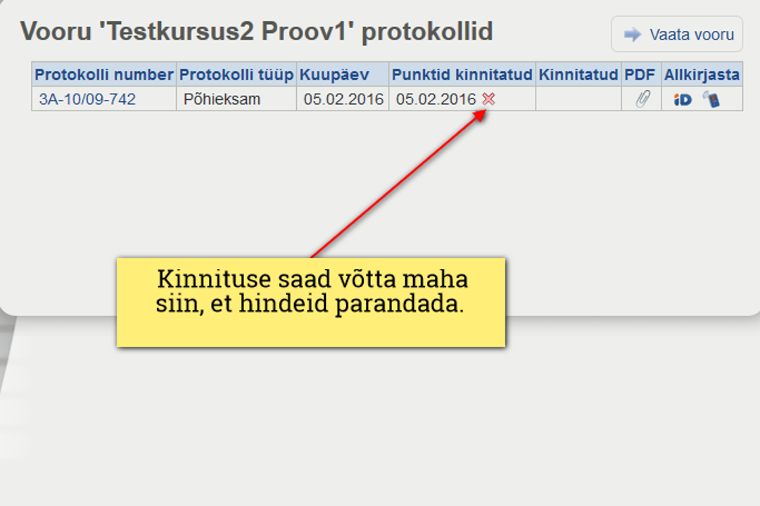 ois hindamine - hinded kinnitatud aga veel saab avada