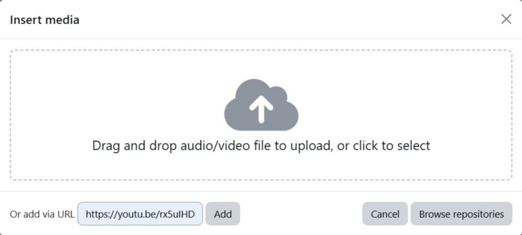 Atto Add media dialog via URL